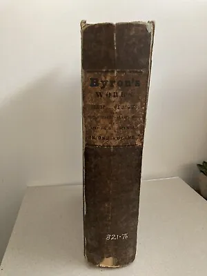 £80 • Buy The Works Of Lord Byron Complete In One Volume 1835- Ex Library Copy
