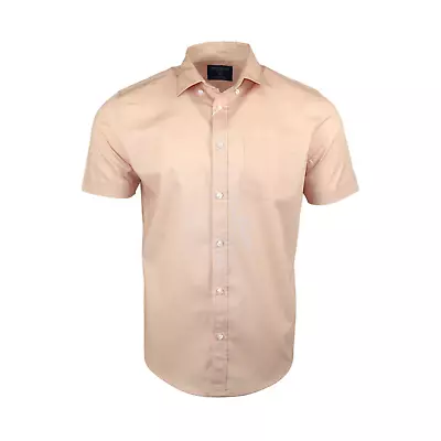 Men's Springfield Cotton Solid Summer Quality Holiday Casual Short Sleeve Shirts • £8.99