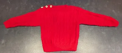 Hand Knitted Boys Jumper Age 2-3 Years Red • £3.95