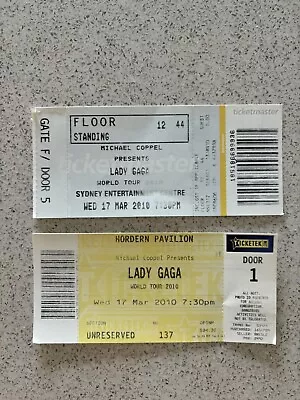 Lady Gaga Australian Tour / CANCELLED CONCERT 2010 Admission TicketS X2 • $110