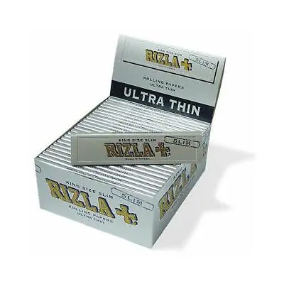 RIZLA SILVER KING SIZE CIGARETTE ROLLING PAPERS 110mm ROLL YOUR OWN KINGSIZE • £24.99