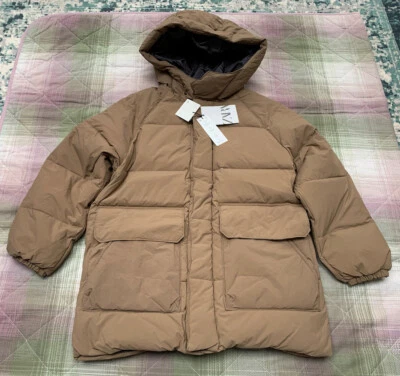 Zara Girls Long Down Puffer Jacket Coat. Camel. 3121/754. Size 9-10 Years • £29.99