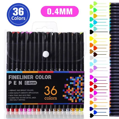 36 Colours Acrylic Paint Marker Pens Extra Fine Tip For Rock Painting Permanent  • £7.49