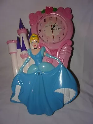 $15.99 • Buy Vintage Disney Cinderella Princess Wall Clock Castle Believe In Your Dreams