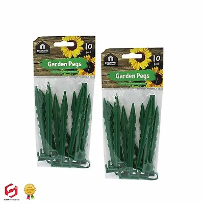 140mm Long Plastic Garden Pegs Plant Netting Bedding Pegging Weed Control Mat • £6.99
