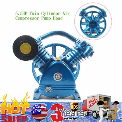 5HP 175 PSI Air Compressor Pump Motor Head Double Stage V-Style 2-Cylinder New • $225