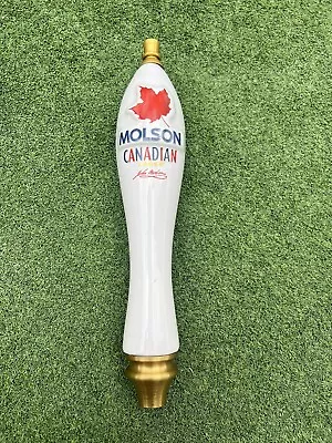 Molson Canadian Beer Tap Handle Lager Red Maple Leaf 13  Ceramic RARE NEW! BT27 • $45