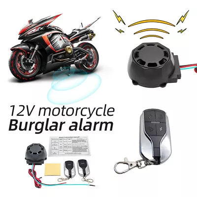 12v Universal Motorcycle Anti Theft Alarm System With Double Remote Control • $15.42