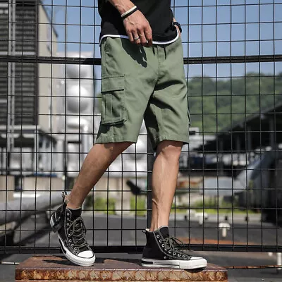 ON SALE!! Men's Casual Fashion Chino Cargo Shorts Pants Multi Pockets Trousers • $14.59