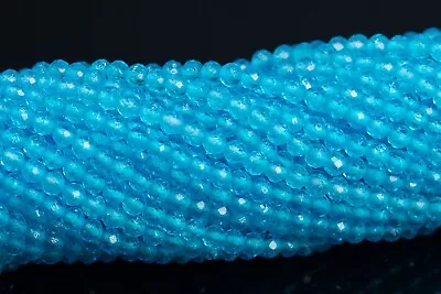 $5.14 • Buy 2MM Natural Lake Blue Crystal Quartz Beads AAA Faceted Round Bead 15 