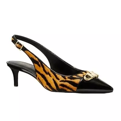 NWT MICHAEL Michael Kors Parker Flex Tiger Calf Hair Slingback Shoes Size 7 • $49.95