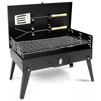 Portable Folding Charcoal BBQ Barbecue Camping Grill Travel Picnic Outdoor • £12.85