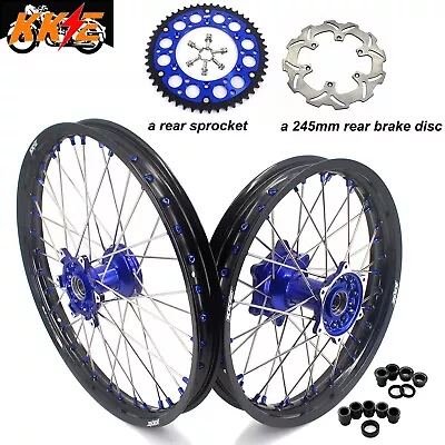 $529 • Buy KKE 21/18 Cast Wheels Rim For Yamaha YZ250F YZ450F 03-19 YZ125 YZ250 Blue Nipple