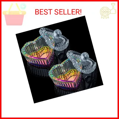 AORAEM 2PCS Nails Tips Art Dappen Dish With Lid Acrylic Liquid Powder Dappen Mon • $9.49