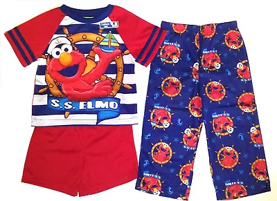 Sesame Street Sailor Elmo Toddler Boys 3pc Pajama Set~ Sz 2t 3t 4t • $21.99