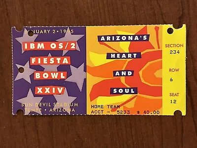 $29.99 • Buy 1995 Fiesta Bowl Ticket Notre Dame Vs Colorado Rashaan Salaam Kordell Stewart