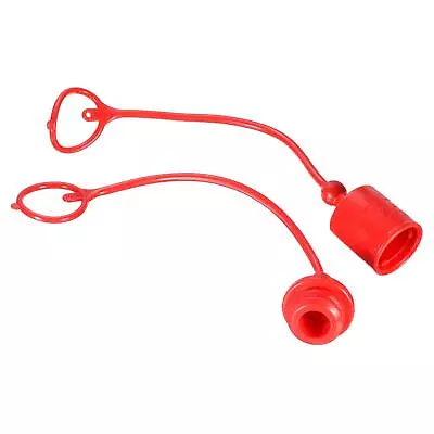 2Set Dust Cap And Plug Kit 7/6  ID PVC Male Female Hydraulic Quick Coupling Red • $13.65