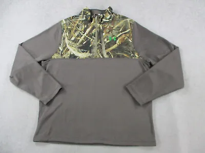 Under Armour Jacket Mens Large Brown Camo Realtree Max5 Fleece Sweater Coldgear • $31.49