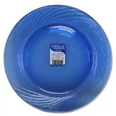 Corning Festiva Corelle Glass Cobalt Blue Fluted 12  Charger Plates Vintage • $26