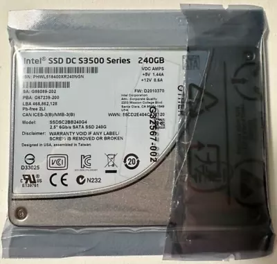 Intel SSDSC2BB240G4 2.5  6Gb/s SATA SSD 240G  SSD DC S3500 Series 240 GB • $79