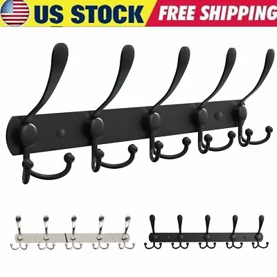 15 Hooks Stainless Steel Coat Robe Hat Clothes Wall Mount Rack Towel Hanger USA • $11.69