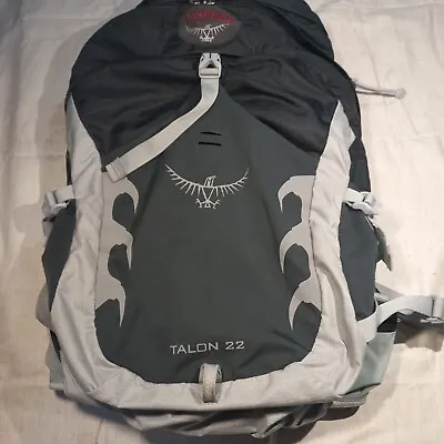 $75 • Buy Osprey Daypack Backpack Talon 22 S/M Black Gray White Hiking Outdoor