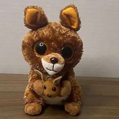 Ty 2017 Beanie Boos Kipper Kangaroo Beanbag Plush Stuffed Animal 7  W/ Baby Joey • $7.99