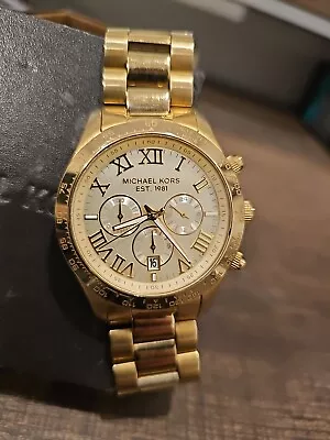 Michael Kors Layton Chronograph Champagne Gold Dial Men's Watch  MK8214 • $98.95