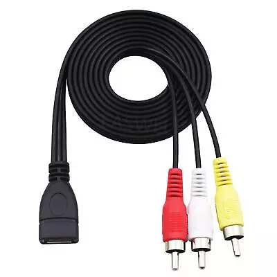 1.5m USB 2.0 Female To 3 RCA Male Video A/V Camcorder Adapter Cable Mac TV PC • $6.58