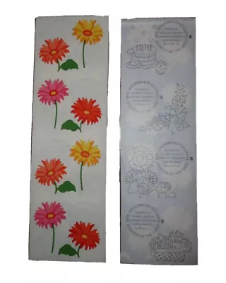 VINTAGE MRS GROSSMAN'S STICKERS Multi Colored Gerber Daisies Yellow Pink Flowers • $9