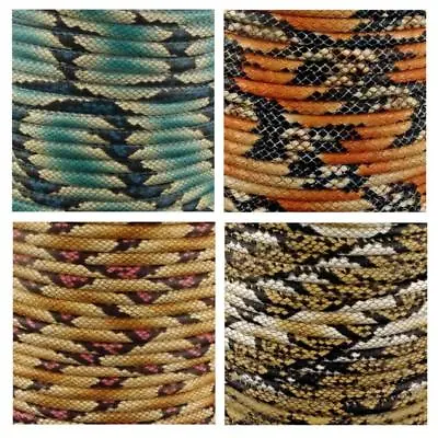 1m Faux Leather Cord Sewn Stitched 4mm Snake Skin In Different Colours • £2.55