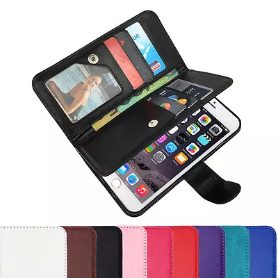 Leather Flip Case Wallet Stand Cover For Apple IPhone 7 6S 6 Plus 5C 5 4 SE 8 X • $6.45