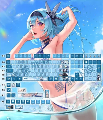 $47.42 • Buy Genshin Impact Eula Lawrence 128 Keycaps Anime PBT Keycap For Cherry MX Keyboard