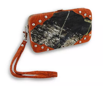Zeckos Forest Camouflage IPhone 5 5s Wallet Wristlet With Mock Croc Trim • £13.85