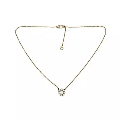 Judith Ripka Gold Over Sterling Silver Diamonique CZ Flower Necklace #17001 • $95