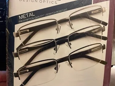 Design Foster Grant Semi-Rimless Metal Readers Reading Glasses 3 PK +2.5 OPEN P • $12.99