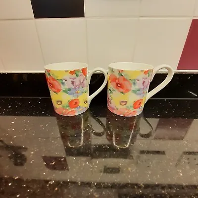 Collier Campbell Queens By Churchill Fine China Mugs X 2 Floral (Florabella) • £8