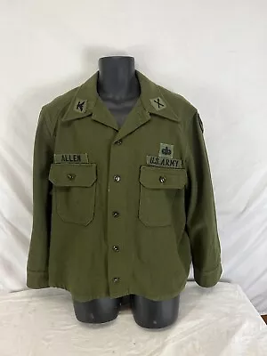 US Army Wool Field Shirt OG-108 Large Airborne Colonel Named • $45