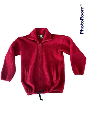 Men's Ruminahui Hoodie Sweater Red Wool Made In Ecuador MEDIUM • $39