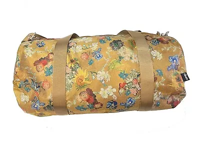 LOQI Weekender Lightweight Travel Duffle Bag Vincent Van Gogh Flower Patter Gold • $44.95