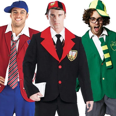 £14.99 • Buy School Boy Uniform + Hat Mens Fancy Dress Stag Party Adults Nerd Geek Costume