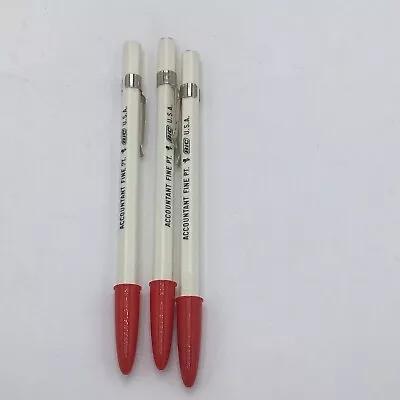 Vintage BIC Accountant Fine Red Ball Point Pen Dried Out Ink Write Then Skip • $12.35