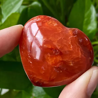 40G  Natural Red Agate Heart Shaped Quartz Crystal Gem Mineral Specimen Healing • $0.99