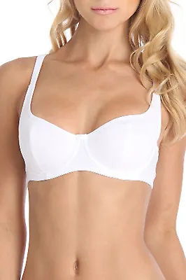 LOVE CLAUDETTE COOL COTTON UNLINED SWEARTHEART DEMI BRA WHITE Lengerie Intimates • $17.78