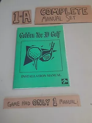 Original Arcade Manual: GOLDEN TEE 3D GOLF - INCREDIBLE TECH - 95 Free Shipping! • $49.95