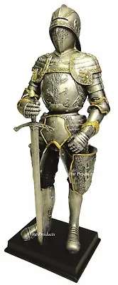 11  Medieval Times Crusades Armored Knight Statue W/ Sword Sallet Tasset Pockets • $55