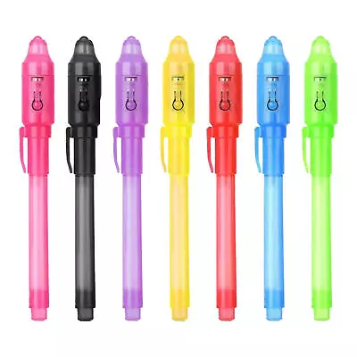 Invisible Ink Pen Upgraded Spy Pen Invisible Ink Pen With UV Light Magic 7pcs • $10.16