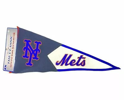 MLB New York Mets Pennant Team Logo Wool Baseball Banner 17x40 Winning Streak • $24.84