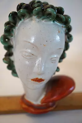 $399.99 • Buy ART DECO GOLDSCHEIDER PAINTED LADY BUST W/GREEN HAIR By RUDOLPH KNORLEIN VIENNA