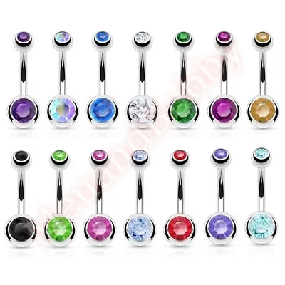 Press Fit Gem Belly Button Bar Ring Navel Body Piercing Jewellery • $3.50